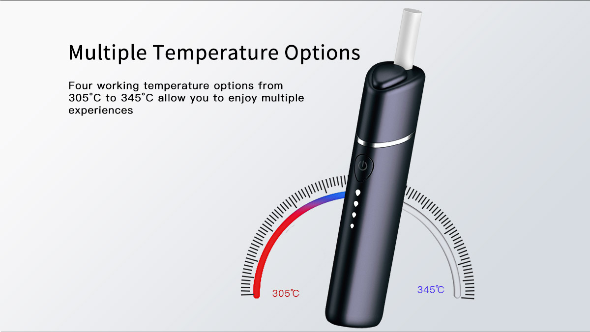Heat not burn device Y1 feature: Multiple temperature options