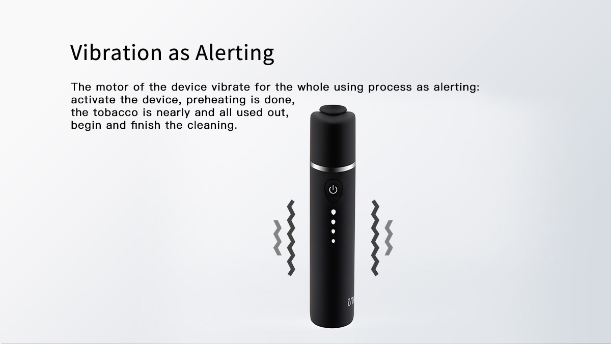 Heat not burn device Y1 feature: Vibration as alerting
