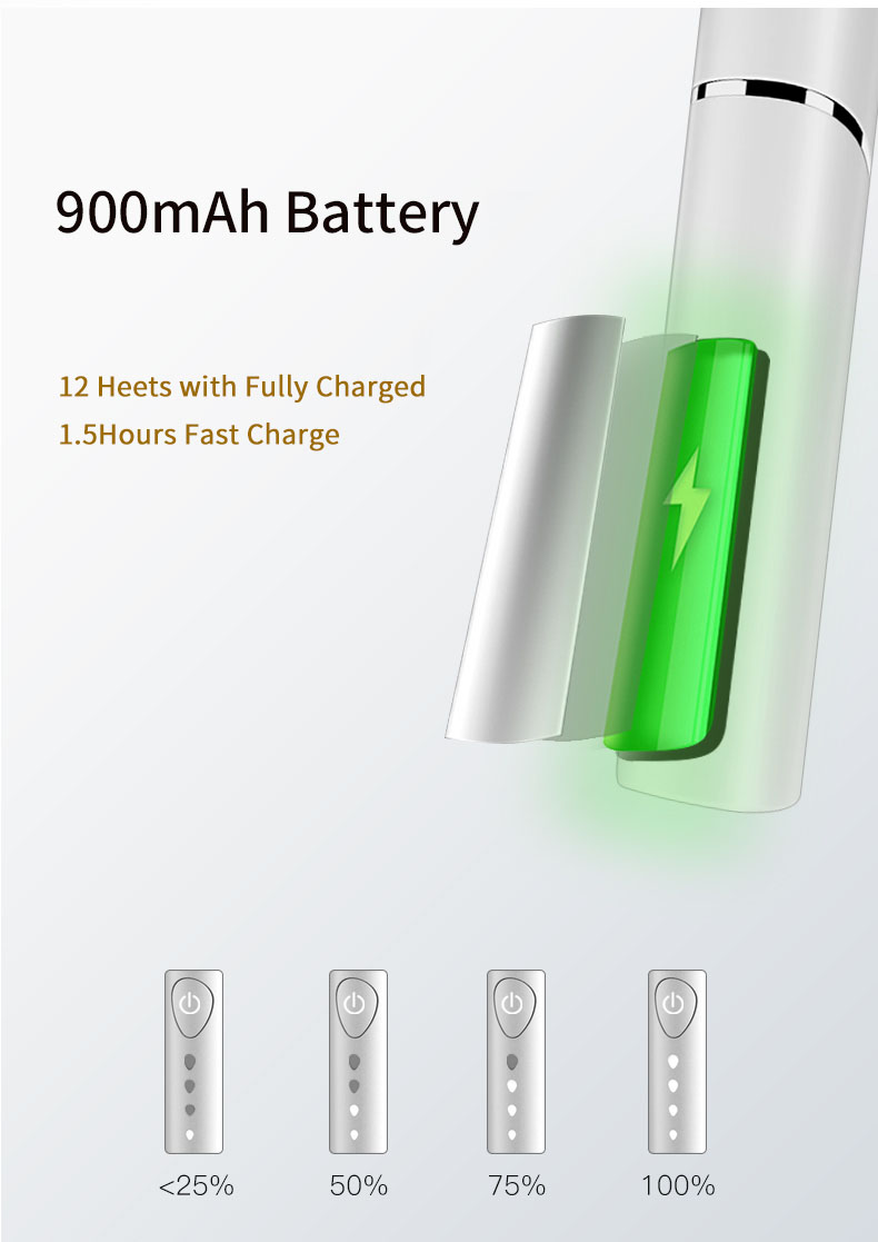 ym-heat not burn_07 900mah battery 12Heets with fully charged 1.5 hours fast charge