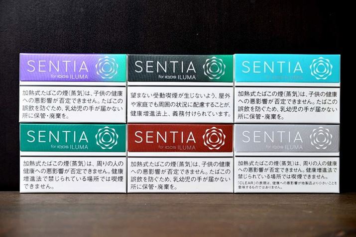 The lower part of the package is unified in white, and the design of "Sentia" is similar to "HEETS". Compare the 6 flavors released in advance